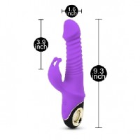 Wiggly Rabbit Vibe, 9 Rabbit Ear Clitoral Vibrating Functions & 5 Thrusting/Wiggling Functions on Shaft, PURPLE 